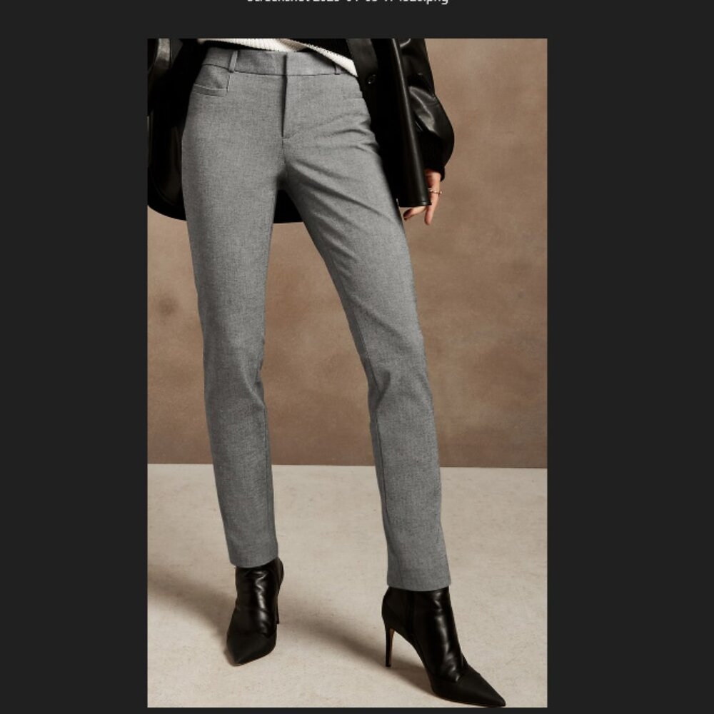 Banana Republic Gray Sloan Slim Ankle Mid-rise Pants - Size 6 - NEW